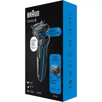 Braun Series 5 51-B1000s električni aparat za brijanje, za bradu i lice, baterija, ploča, crna/plava Braun Series 5 51-B1000s električni aparat za brijanje, za bradu i lice, baterija, ploča, crna/plava