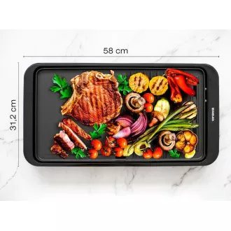 Orava Grillchef-5 električni stolni roštilj, 2000 W, 2 površine za pečenje, 60 do 220 °C, posuda za skupljanje tekućine