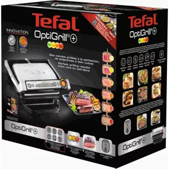 Tefal GC712D34 električni roštilj OptiGrill+ Inox, 2000 W, 6 programa, termostat, posuda za sok, srebrna/crna Tefal GC712D34 električni roštilj OptiGrill+ Inox, 2000 W, 6 programa, termostat, posuda za sok, srebrna/crna