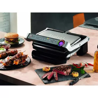 Tefal GC712D34 električni roštilj OptiGrill+ Inox, 2000 W, 6 programa, termostat, posuda za sok, srebrna/crna Tefal GC712D34 električni roštilj OptiGrill+ Inox, 2000 W, 6 programa, termostat, posuda za sok, srebrna/crna