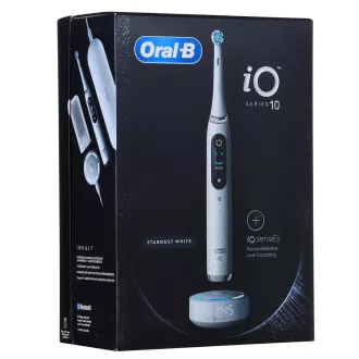 Oral-B iO 10 Stardust White električna četkica za zube, magnetna, 7 modova, zaslon, AI 3D praćenje površine zuba, bijela