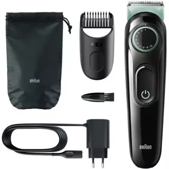 Braun BT3323 trimer za bradu, 20 postavki dužine, od 0,5 do 10 mm, četka za čišćenje, crna