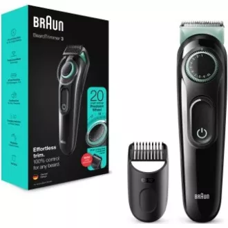Braun BT3323 trimer za bradu, 20 postavki dužine, od 0,5 do 10 mm, četka za čišćenje, crna