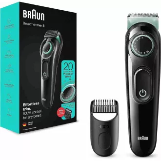 Braun BT3323 trimer za bradu, 20 postavki dužine, od 0,5 do 10 mm, četka za čišćenje, crna