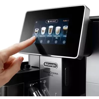 DeLonghi PrimaDonna Soul ECAM 610.55.SB automatski aparat za kavu, 1450 W, 19 bara, ugradni mlin, smart, sustav za mlijeko