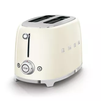 Smeg TSF01CREU toster / toster, 2 tosta, 6 stupnjeva pečenja, ladica za mrvice, style. 50-ih, krem