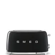 Smeg TSF02BLEU, toster / toster, 4 tosta, 6 stupnjeva pečenja, ladica za mrvice, style. 1950-ih, crna
