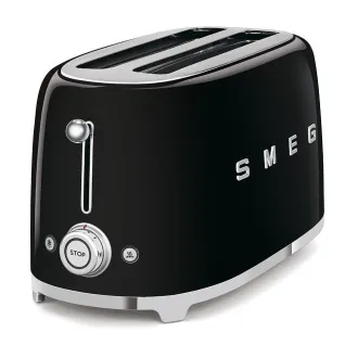 Smeg TSF02BLEU, toster / toster, 4 tosta, 6 stupnjeva pečenja, ladica za mrvice, style. 1950-ih, crna