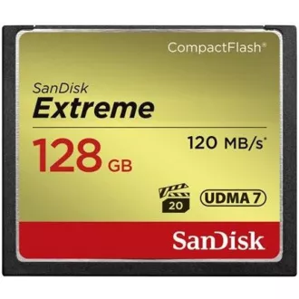 SanDisk Compact Flash kartica 128 GB Extreme (R:120/W:85 MB/s UDMA7)
