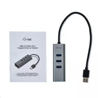 i-tec USB 3.0 metalni HUB s 3 priključka + gigabitni Ethernet adapter