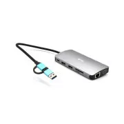 i-tec USB 3.0 USB-C/Thunderbolt 3x Display Metal Nano Dock s LAN-om, PD 100 W