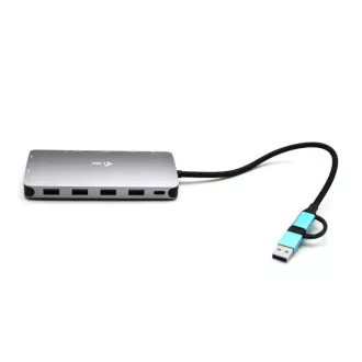 i-tec USB 3.0 USB-C/Thunderbolt 3x Display Metal Nano Dock s LAN-om, PD 100 W