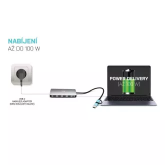 i-tec USB 3.0 USB-C/Thunderbolt 3x Display Metal Nano Dock s LAN-om, PD 100 W
