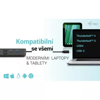 i-tec USB-C HDMI + Dual DP Docking Station + Power Delivery 100 W