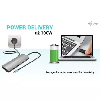 i-tec USB-C Metal Nano 2x HDMI priključna stanica, PD 100W