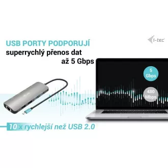 i-tec USB-C Metal Nano 2x HDMI priključna stanica, PD 100W