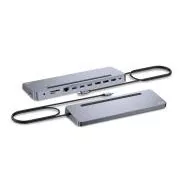 i-tec USB-C metalna ergonomska 4K 3x priključna stanica za zaslon, PD 100 W + i-tec univerzalni punjač 100 W (komplet)