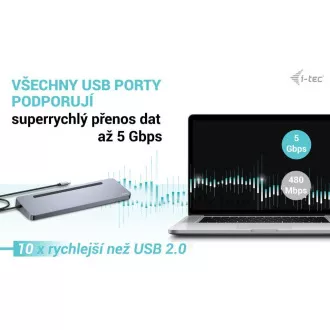 i-tec USB-C metalna ergonomska 4K 3x priključna stanica za zaslon, PD 100 W + i-tec univerzalni punjač 100 W (komplet) i-tec USB-C metalna ergonomska 4K 3x priključna stanica za zaslon, PD 100 W + i-tec univerzalni punjač 100 W (komplet)