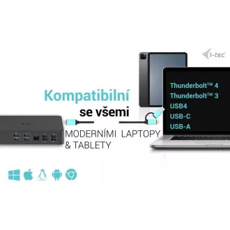i-tec USB 3.0/USB-C/Thunderbolt 3 Professional Dual 4K Display Dock.st. Gen2, PD 100W