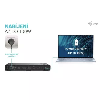 i-tec USB-C priključna stanica s tri zaslona Gen 2, PD 100 W