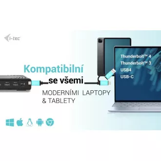 i-tec USB-C priključna stanica s tri zaslona Gen 2, PD 100 W