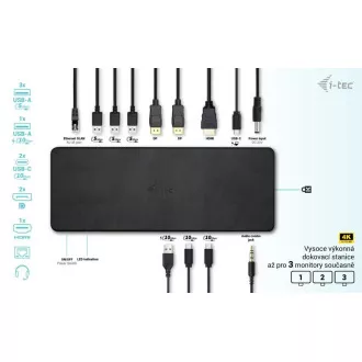 Priključna stanica i-tec USB-C s trostrukim 4K zaslonom Gen2 Pro, PD 100 W Priključna stanica i-tec USB-C s trostrukim 4K zaslonom Gen2 Pro, PD 100 W