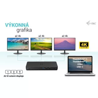 Priključna stanica i-tec USB-C s trostrukim 4K zaslonom Gen2 Pro, PD 100 W Priključna stanica i-tec USB-C s trostrukim 4K zaslonom Gen2 Pro, PD 100 W