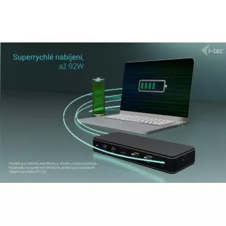 i-tec Thunderbolt4 2x Display Docking Station Gen3, 7x USB, 2.5 GLAN, PowerDelivery 92 W