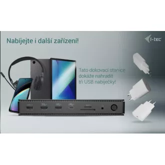 i-tec Thunderbolt4 2x Display Docking Station Gen3, 7x USB, 2.5 GLAN, PowerDelivery 92 W