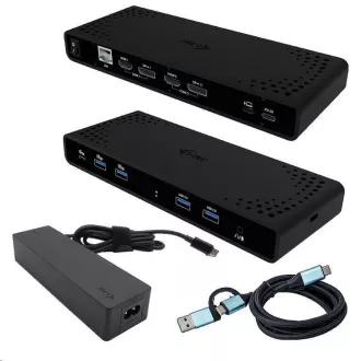 i-tec univerzalna priključna stanica s dva 4K zaslona, isporuka snage 85 W + i-tec USB-C punjač 100 W