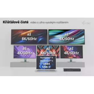 i-tec univerzalna priključna stanica s 5x 4K zaslonom, isporuka snage 100 W