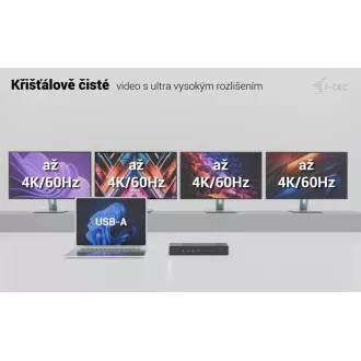 i-tec univerzalna priključna stanica s 5x 4K zaslonom, isporuka snage 100 W