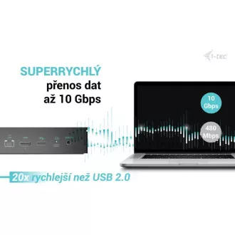 i-tec univerzalna priključna stanica s 5x 4K zaslonom, isporuka snage 100 W