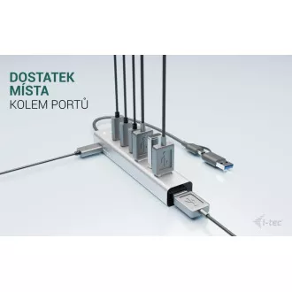 i-tec USB-C/USB-A metalni HUB za punjenje sa 7 priključaka (3x USB-C, 4x USB-A)