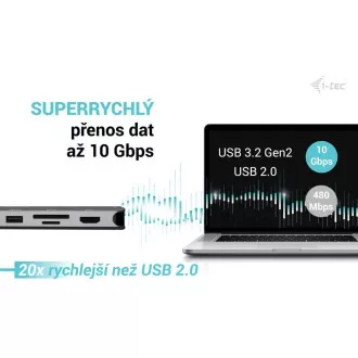 i-tec USB-C metalni Nano 3x Display Dock, 2x HDMI 1x USB-C video, napajanje 140 W