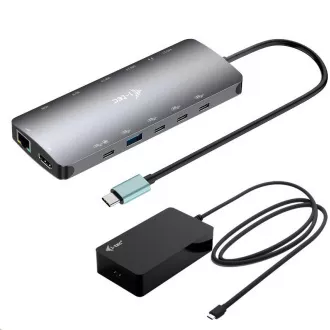 i-tec USB-C metalni Nano 3x Display Dock, 2x HDMI 1x USB-C video, PD 140W + univerzalni punjač 140W