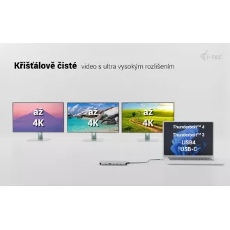 i-tec USB-C metalni Nano 3x Display Dock, 2x HDMI 1x USB-C video, PD 140W + univerzalni punjač 140W