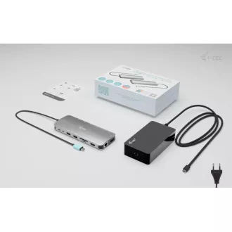 i-tec USB-C metalni Nano 3x Display Dock, 2x HDMI 1x USB-C video, PD 140W + univerzalni punjač 140W