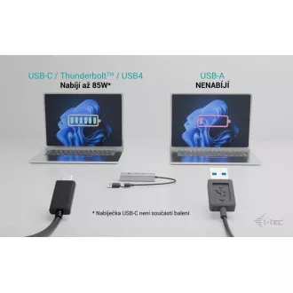 i-tec Univerzalni metalni punjač HUB 2x USB-C + 2x USB-A priključak, PD 85W