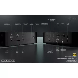 i-tec Thunderbolt 5 Quattro priključna stanica za zaslon, napajanje 140 W i-tec Thunderbolt 5 Quattro priključna stanica za zaslon, napajanje 140 W