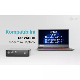 i-tec Thunderbolt 5 Quattro priključna stanica za zaslon, napajanje 140 W i-tec Thunderbolt 5 Quattro priključna stanica za zaslon, napajanje 140 W