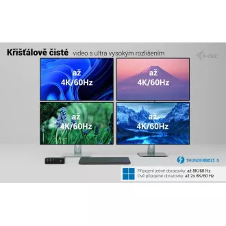 i-tec Thunderbolt 5 Quattro priključna stanica za zaslon, napajanje 140 W i-tec Thunderbolt 5 Quattro priključna stanica za zaslon, napajanje 140 W