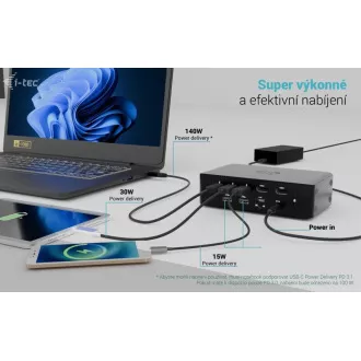i-tec Thunderbolt 5 Quattro priključna stanica za zaslon, napajanje 140 W i-tec Thunderbolt 5 Quattro priključna stanica za zaslon, napajanje 140 W