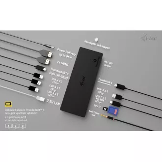 i-tec Thunderbolt4 3x priključna stanica za zaslon, napajanje 96 W i-tec Thunderbolt4 3x priključna stanica za zaslon, napajanje 96 W