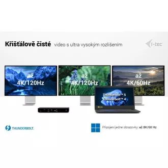 i-tec Thunderbolt4 3x priključna stanica za zaslon, napajanje 96 W i-tec Thunderbolt4 3x priključna stanica za zaslon, napajanje 96 W