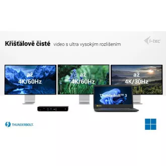 i-tec Thunderbolt4 3x priključna stanica za zaslon, napajanje 96 W i-tec Thunderbolt4 3x priključna stanica za zaslon, napajanje 96 W