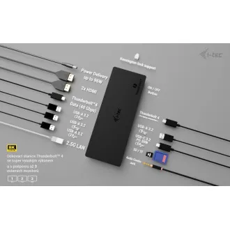 i-tec Thunderbolt4 3x priključna stanica za zaslon, napajanje 96 W i-tec Thunderbolt4 3x priključna stanica za zaslon, napajanje 96 W