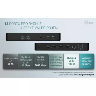 i-tec USB-C inteligentna priključna stanica s tri zaslona, napajanje 100 W i-tec USB-C inteligentna priključna stanica s tri zaslona, napajanje 100 W