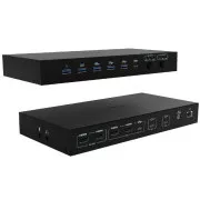 i-tec USB-C KVM priključna stanica za 3 hosta, dvostruki zaslon, napajanje 1x 92W/2x 65W