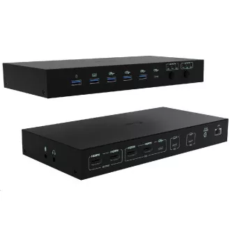 i-tec USB-C KVM priključna stanica za 3 hosta, dvostruki zaslon, napajanje 1x 92W/2x 65W